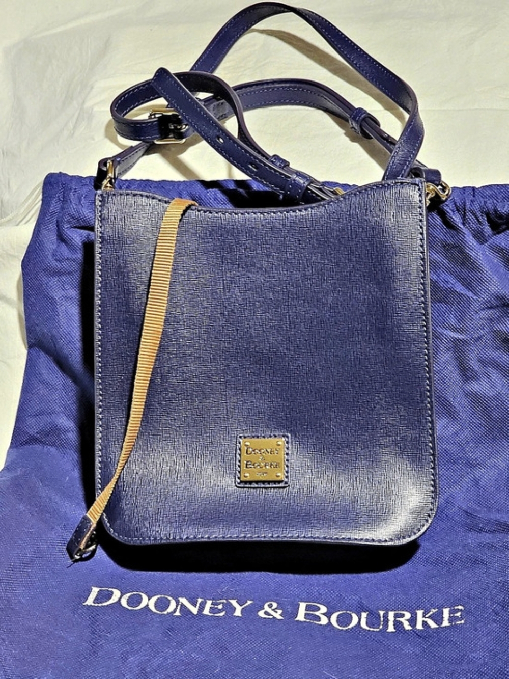 Dooney & Bourke Saffiano Small Zip Crossbody Blue Shoulder Bag